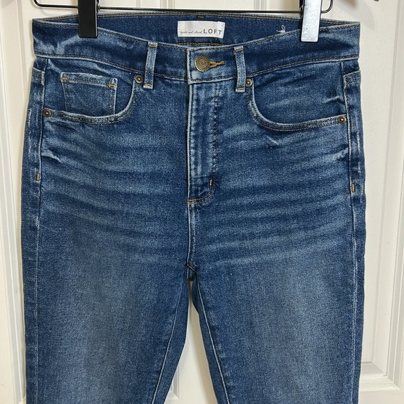 LOFT high waist skinny ankle jeans size 28 / 6 inseam 24” blue jeans - Picture 2 of 6